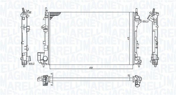 MAGNETI MARELLI Radiateur du moteur 350213185700 Opel ZAFIRA Radiateur moteur MAGNETI MARELLI 350213185700