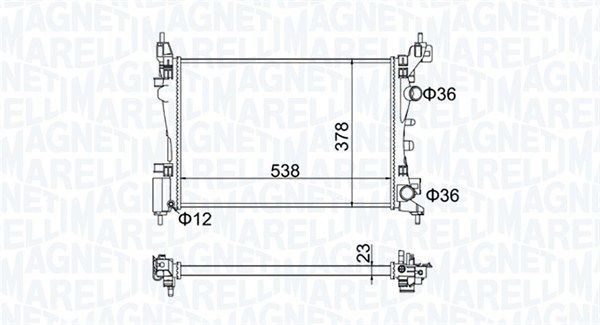 MAGNETI MARELLI Radiator, motorkjøling 350213186700 Radiator motor MAGNETI MARELLI CAMPO 350213186700 billige