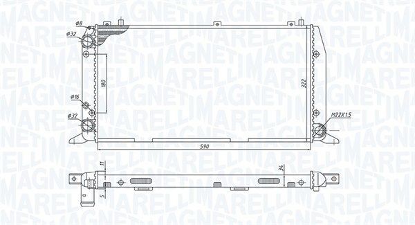 Radiateur du moteur MAGNETI MARELLI 350213188700 MAGNETI MARELLI 350213188700 Radiateur d'eau AUDI 80 2007