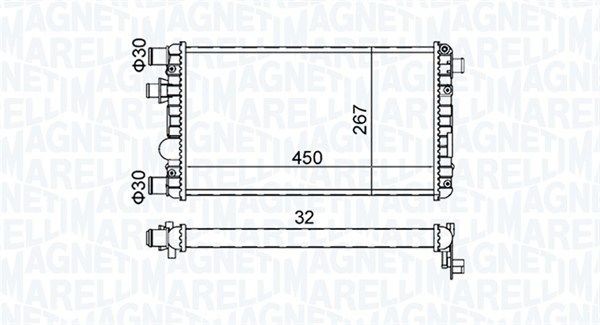 MAGNETI MARELLI Radiator, motorkjøling 350213191300 Radiator MAGNETI MARELLI QUATTROPORTE 350213191300 billige