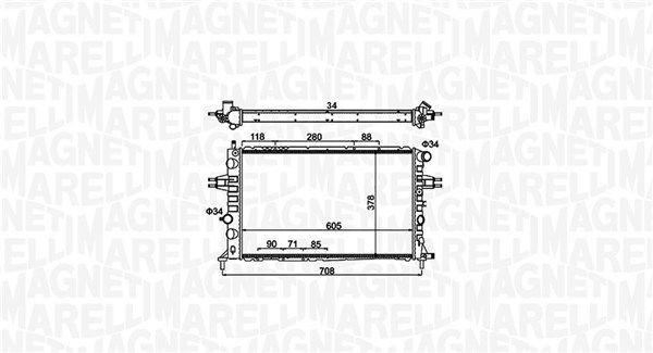 MAGNETI MARELLI Engine radiator 350213192300 Vauxhall A Radiator 350213192300 MAGNETI MARELLI