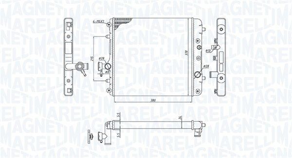 MAGNETI MARELLI Radiateur du moteur 350213193100 Radiateur de refroidissement moteur MAGNETI MARELLI SJ 410 350213193100 pas cher