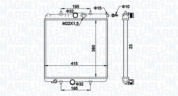 MAGNETI MARELLI Radiateur du moteur 350213194100 Radiateur d'eau MAGNETI MARELLI 108 350213194100 pas cher