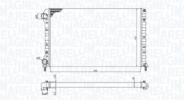 MAGNETI MARELLI Radiatore motore 350213194400 Radiatore motore Fiat 223 350213194400 MAGNETI MARELLI