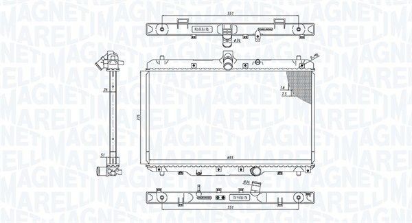 MAGNETI MARELLI Radiateur du moteur 350213200800 Radiateur liquide de refroidissement MAGNETI MARELLI SJ 410 350213200800 pas cher