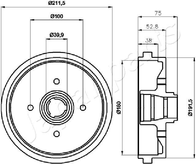 JAPANPARTS Bremsetrommel TA-0901 Bremsetrommel JAPANPARTS Audi COUPE TA-0901