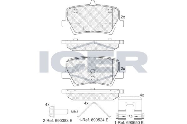 ICER Plaquettes de frein 182346 182346 Plaquettes de frein VOLVO V70 ICER