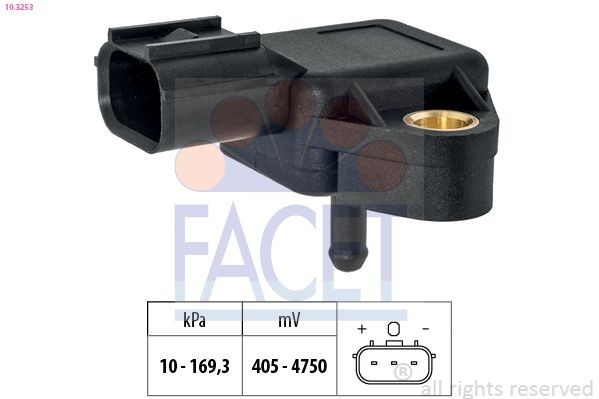 FACET Sensore pressione, Servofreno 10.3253 FACET 10.3253 costo Servofreno Honda Civic IX originale