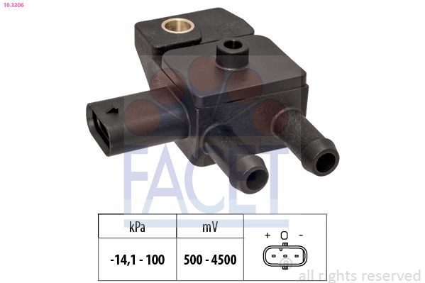 FACET Sensor, avgasstrykk 10.3306 Avgasstrykk sensor FACET 406 10.3306 billige