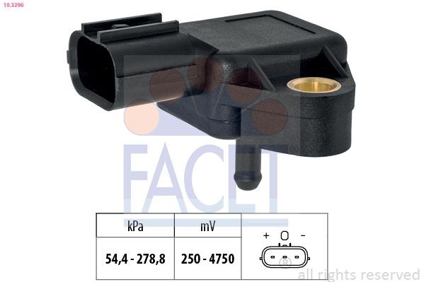 FACET Turbodruksensor 10.3396 FACET 10.3396 Turbodruksensor Renault DUSTER originele