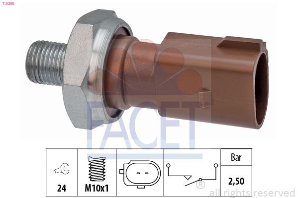 FACET Oljetrycksgivare 7.0205 VW Crafter Minibuss Oljetrycksgivare FACET 7.0205