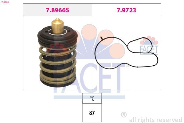 FACET Kühlwasserthermostat 7.8966 FACET 7.8966 Thermostatgehäuse VW Caddy V California (SBB, SBJ) Kosten