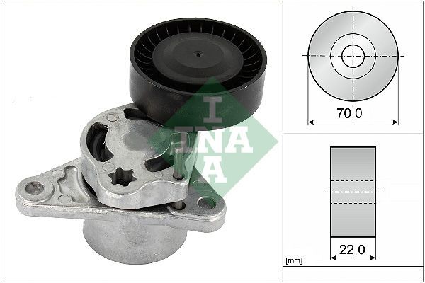 INA Kiristinvarsi, moniurahihna 534 0709 10 MERCEDES-BENZ CLS hihnankiristin INA 534 0709 10