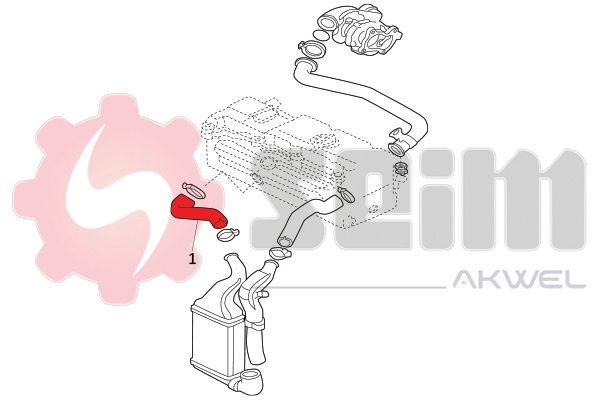SEIM Ladeluftslange 981879 SEIM 981879 Ladeluftslange OPEL Astra G Caravan (T98) 1.2 16V (F35) 65 hk 2000