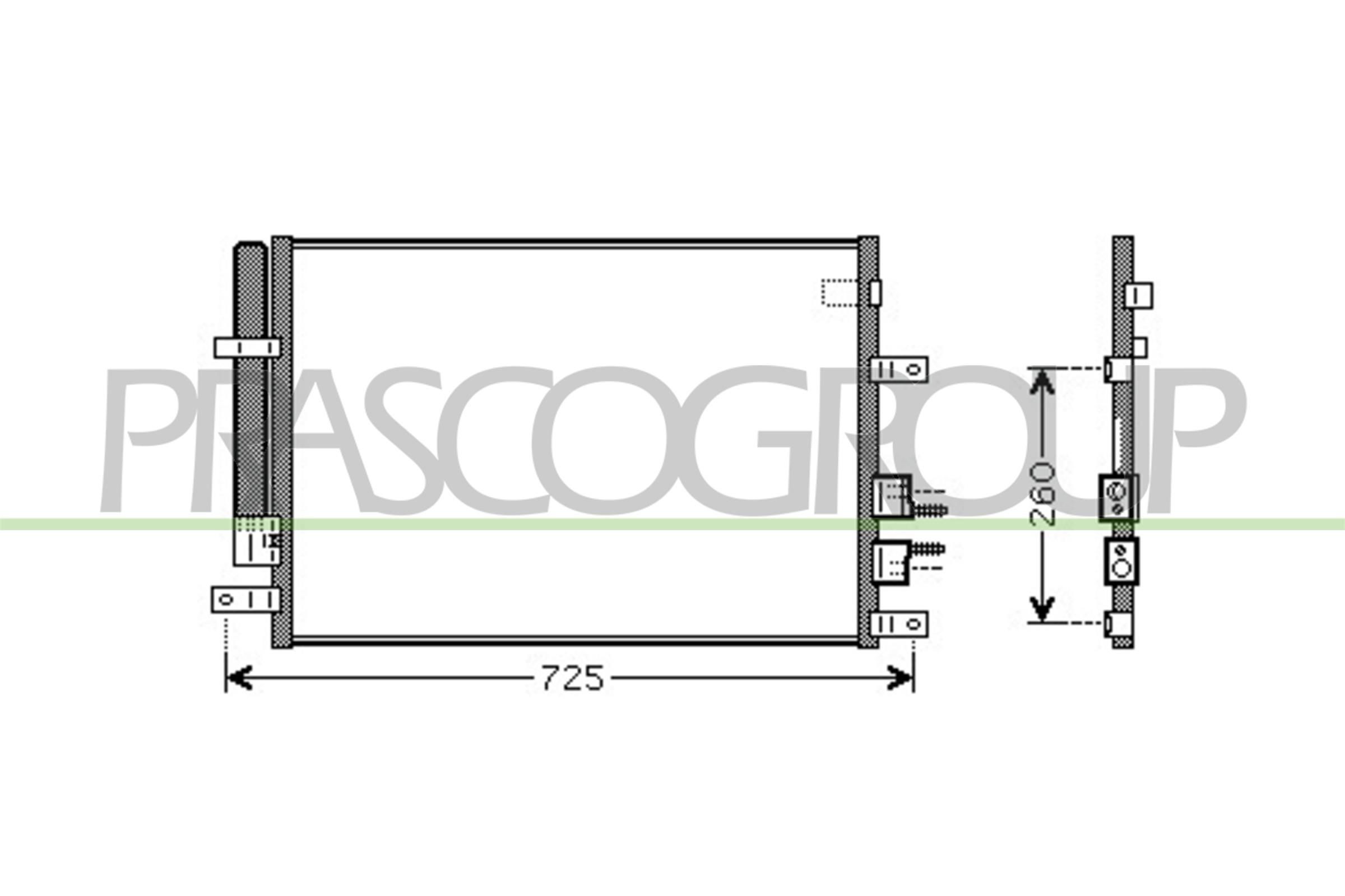 PRASCO Kondensor, klimatanläggning AA090C001 AA090C001 AC-kondensor PRASCO ALFA ROMEO 155