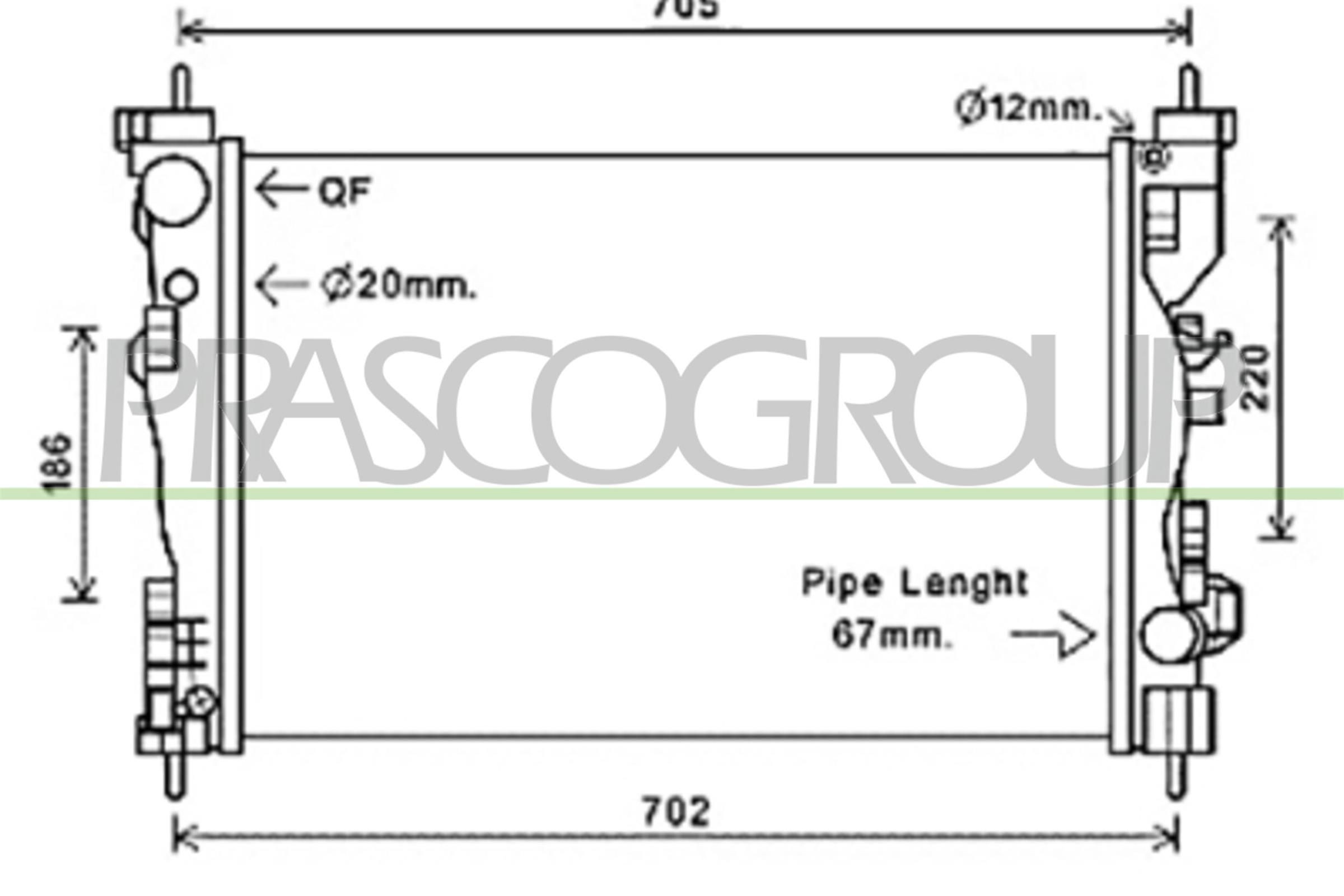 PRASCO Jäähdytin, moottorin jäähdytys AA344R001 AA344R001 PRASCO Jäähdytin ALFA ROMEO MITO
