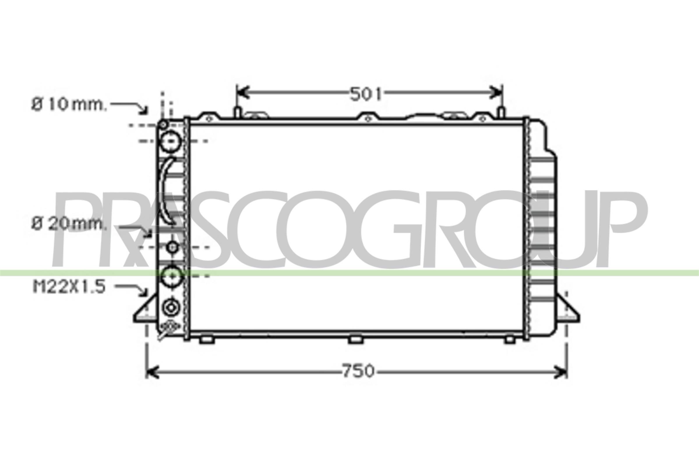 Radiator, motorkjøling PRASCO AD015R016 PRASCO AD015R016: Radiator Audi CABRIOLET 1999