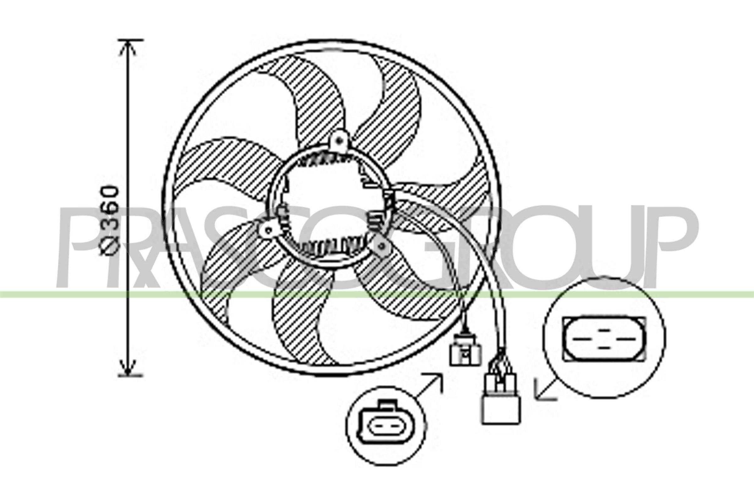 PRASCO Kjølevifte AD022F003 AD022F003 PRASCO Radiator kjølevifte Volkswagen billige