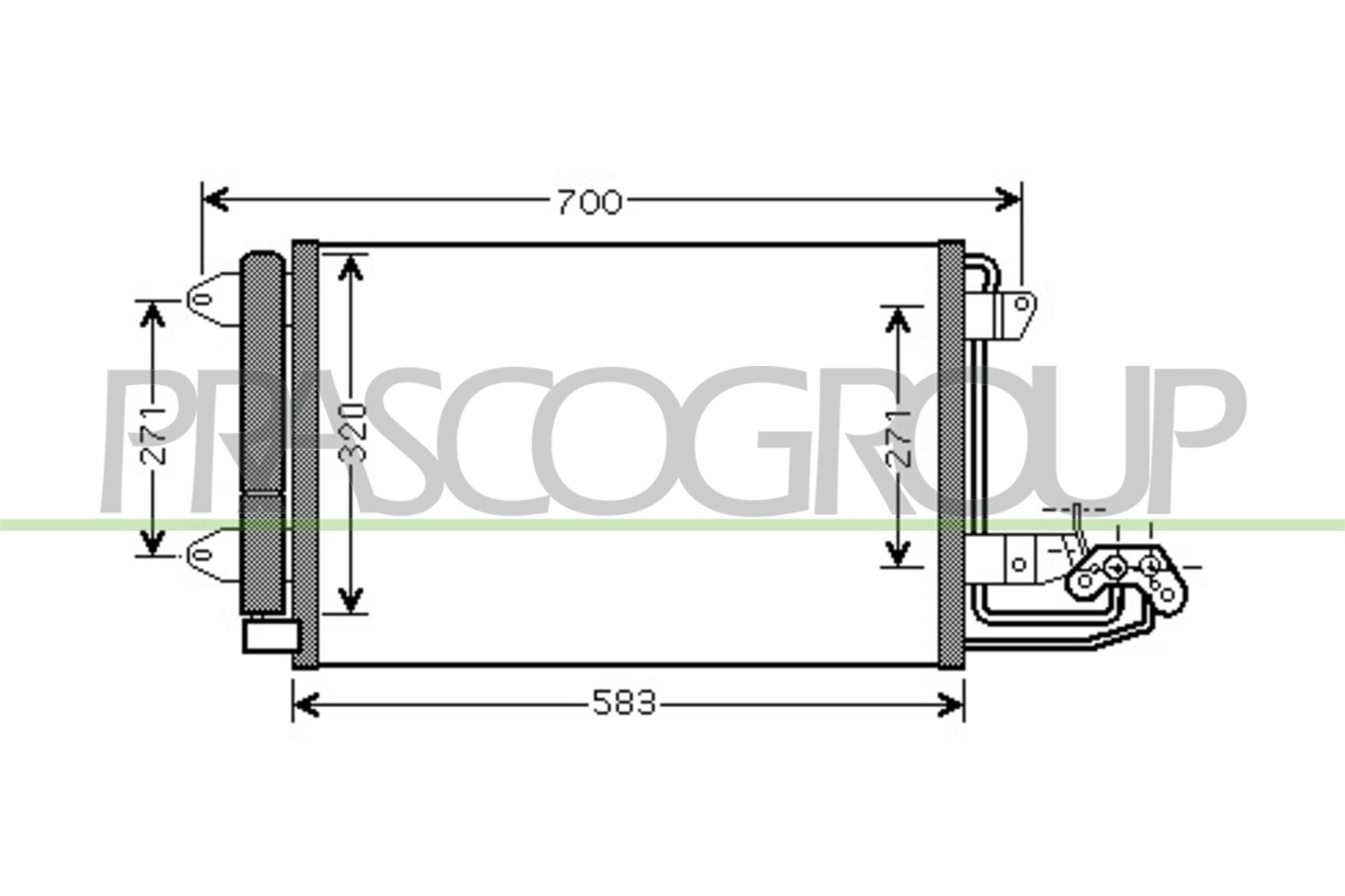 PRASCO Air conditioning condenser AD320C001 PRASCO AD320C001 Mk2 León ac condenser cost