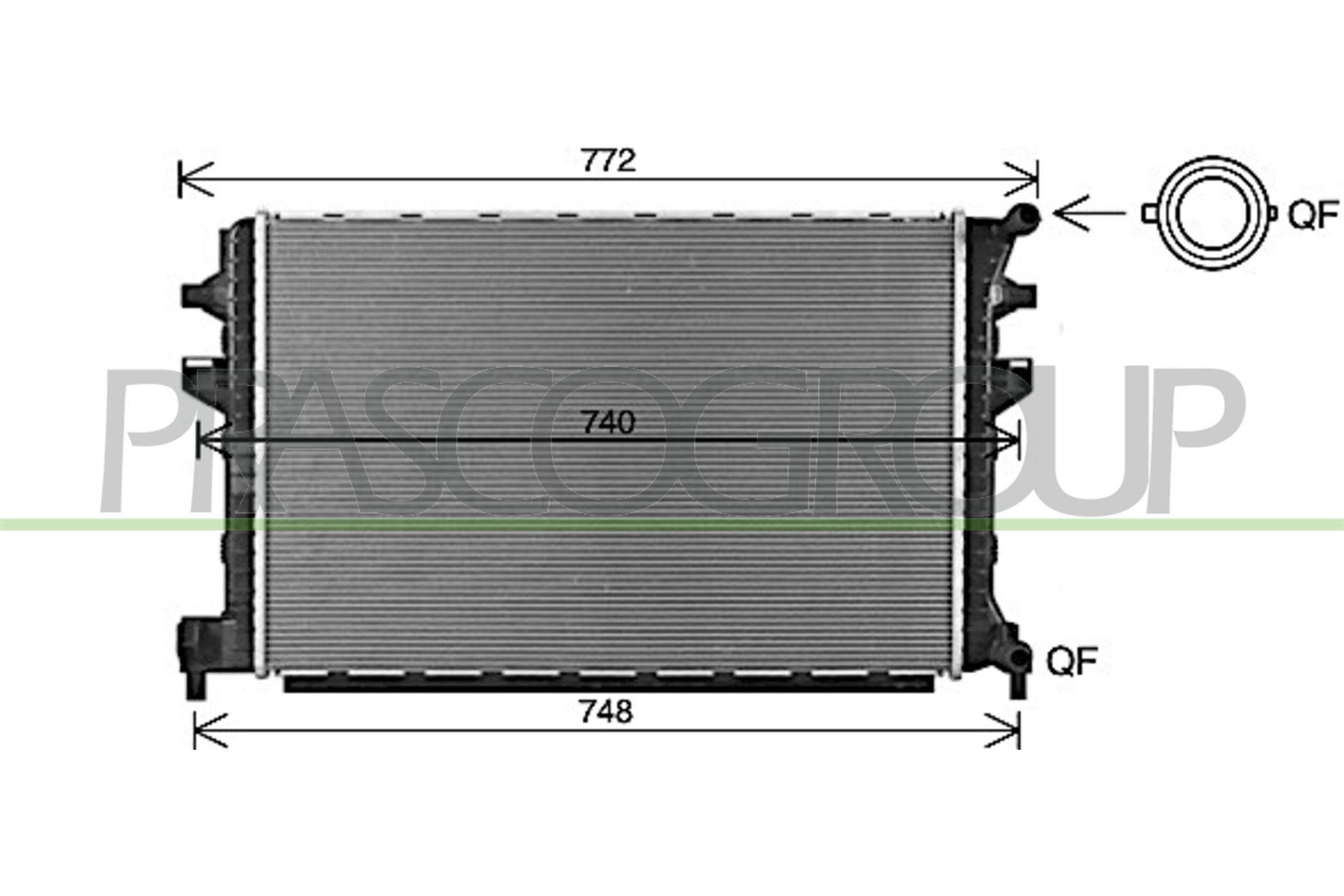 PRASCO Radiateur du moteur AD324R006 Radiateur d'eau PRASCO BORA AD324R006 pas cher