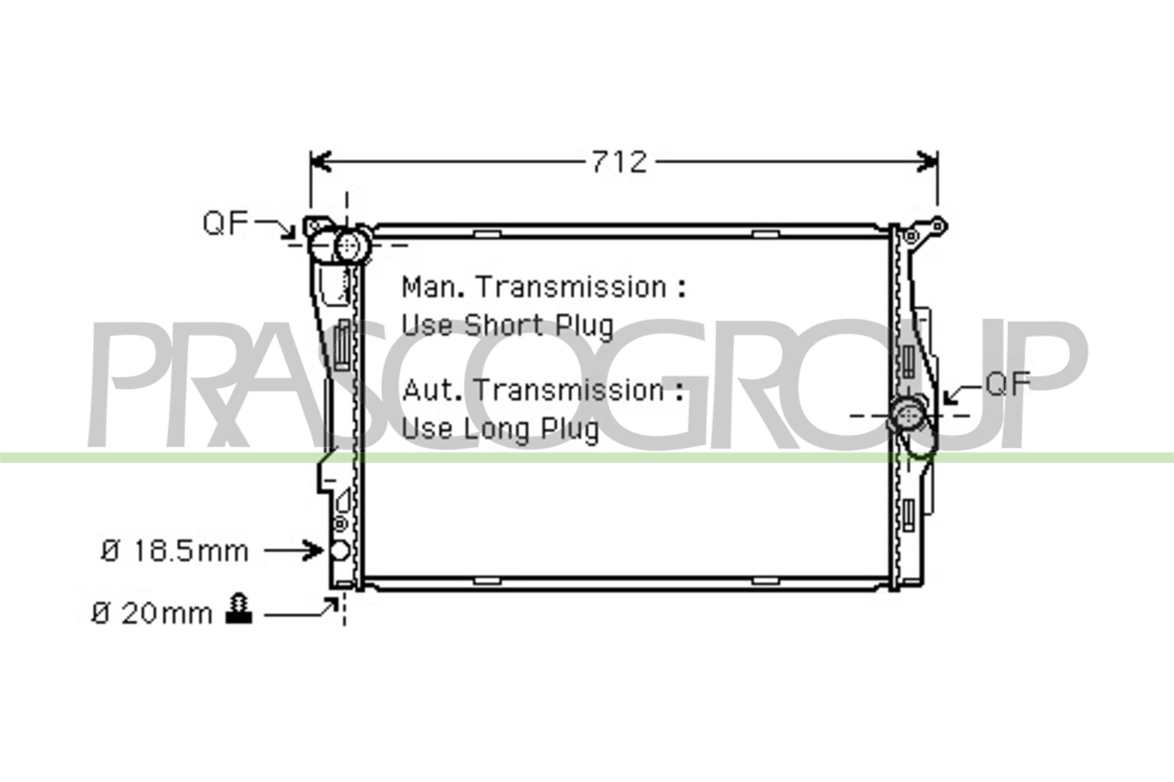 PRASCO Radiator, motorkjøling BM024R002 BM024R002 Radiator motor BMW i4 PRASCO