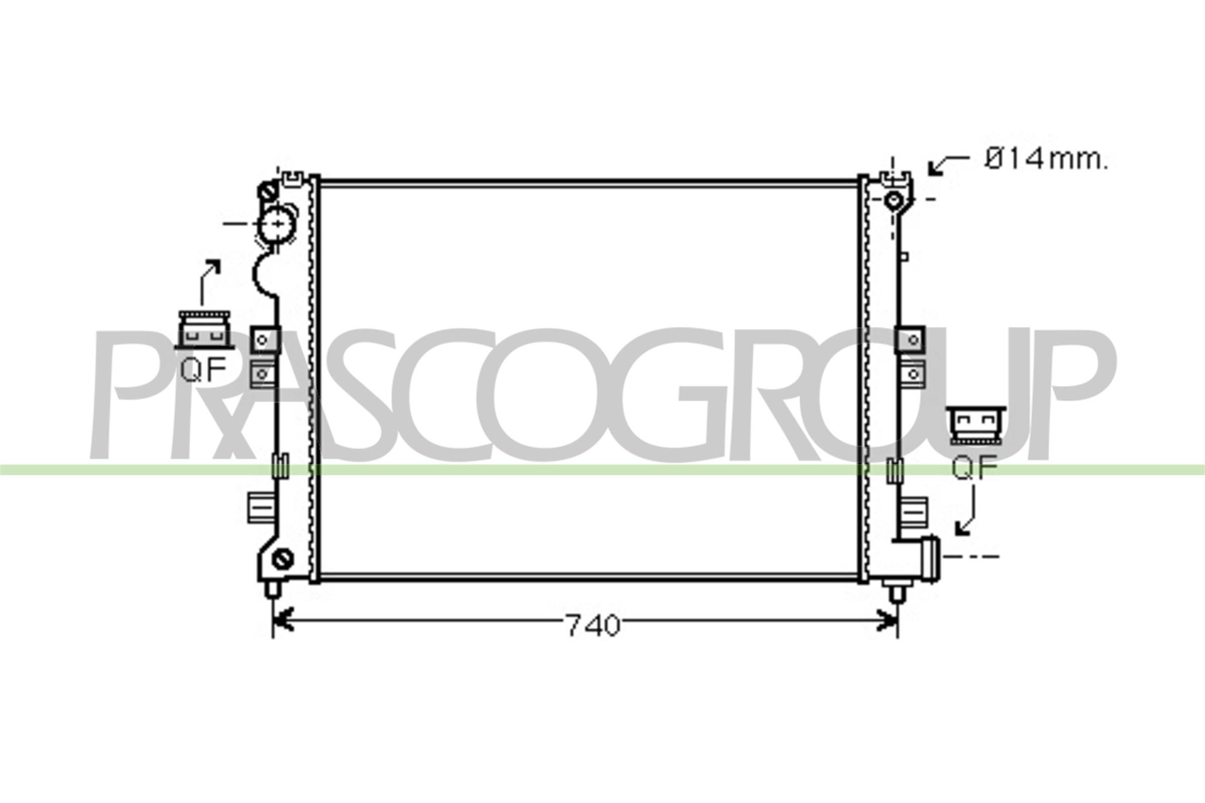 Chladič motora PRASCO CI053R006 PRASCO CI053R006 Chladič vody Fiat SCUDO 2001