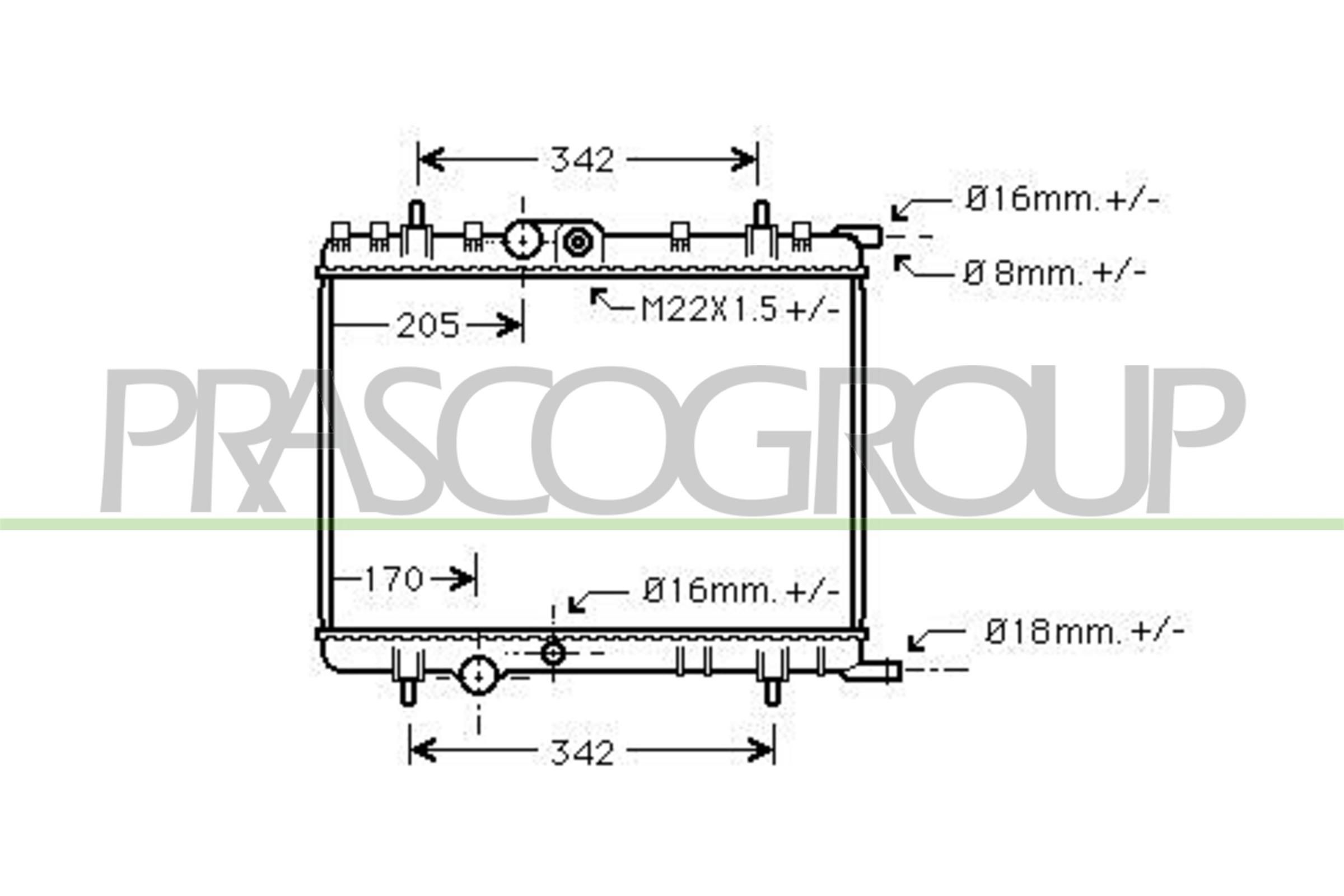 PRASCO Radiatore motore CI422R017 PRASCO CI422R017 Radiatore acqua Citroën C4 Mk1 originali prezzo