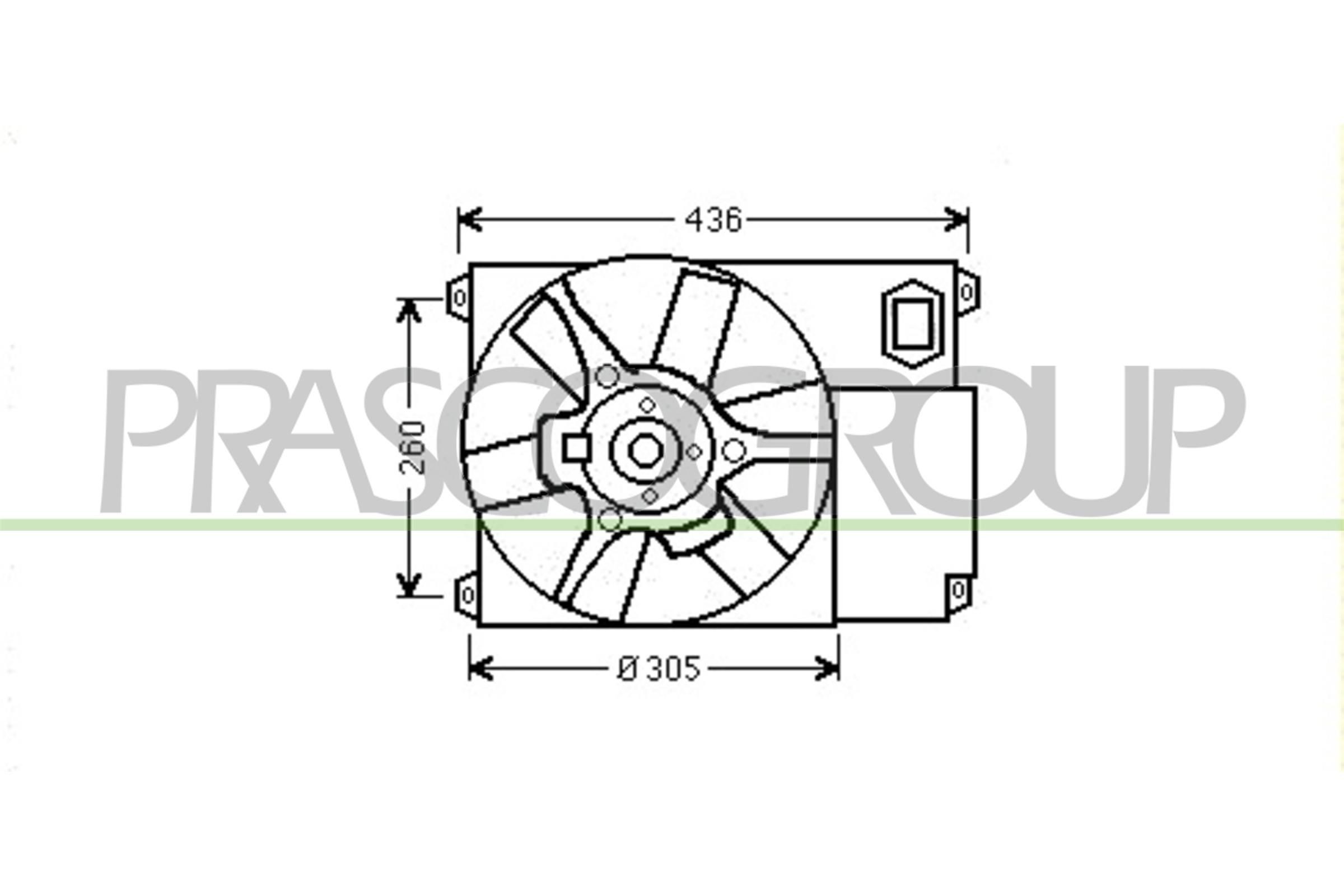 PRASCO Βεντιλατέρ CI950F001 Βεντιλατέρ PRASCO Peugeot 406 CI950F001