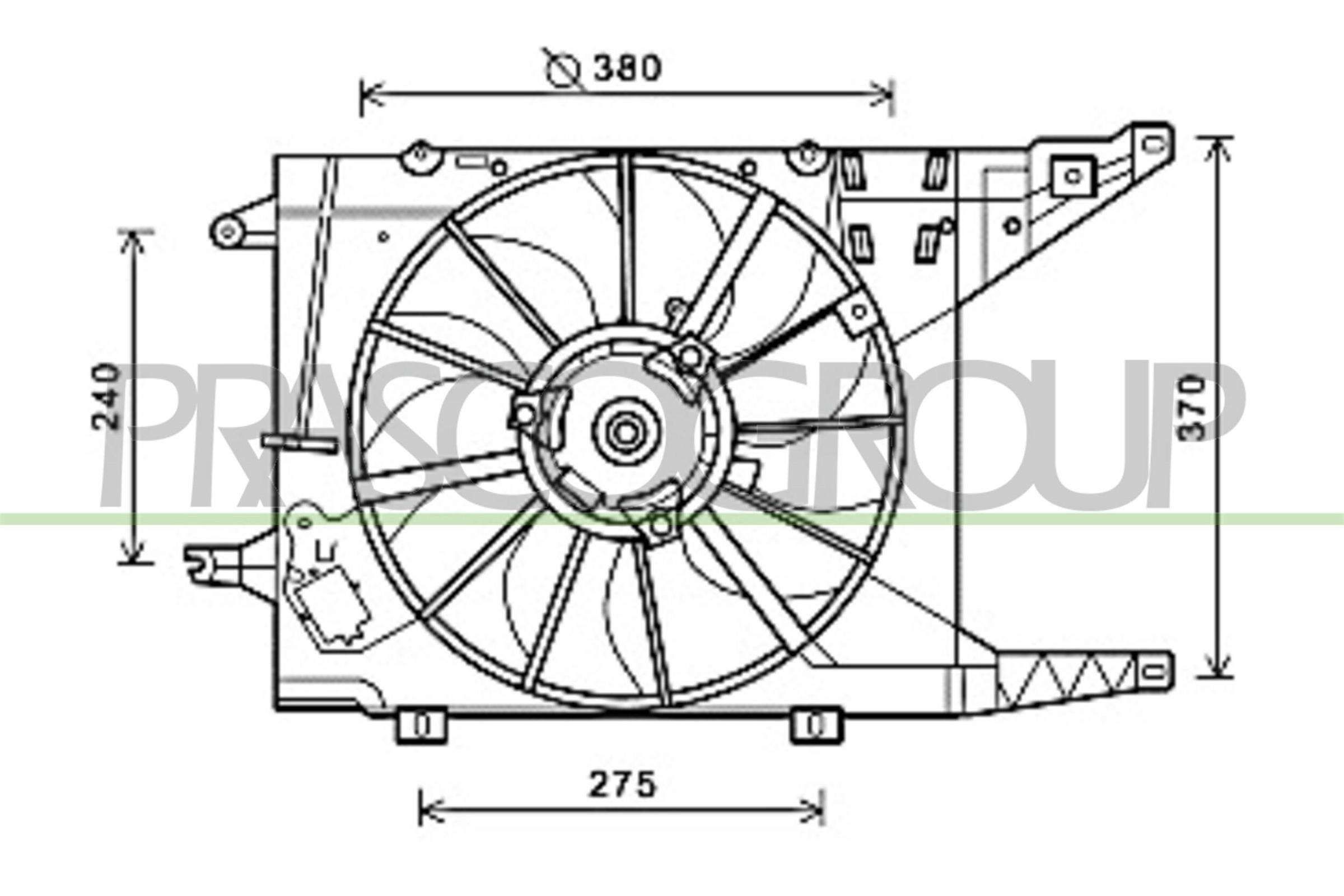 PRASCO Ventola radiatore DA220F001 PRASCO DA220F001 Ventola di raffreddamento Sandero / Stepway I (BS_) prezzo