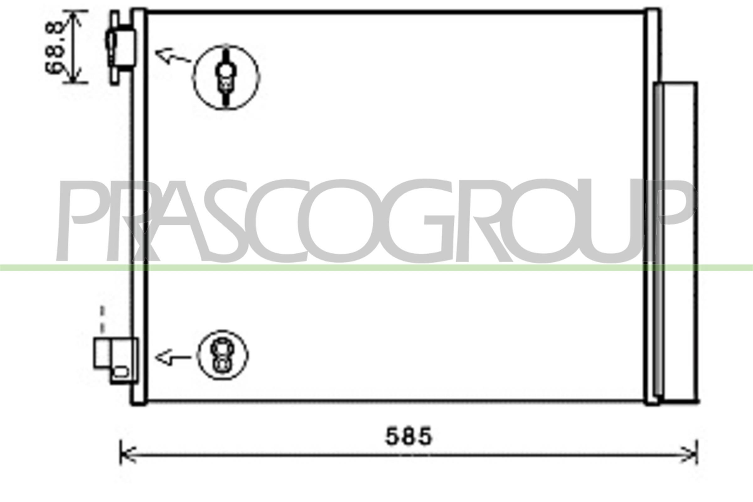 Condensador, ar condicionado PRASCO DA226C001 PRASCO DA226C001 Condensador ac SMART FORFOUR 2024