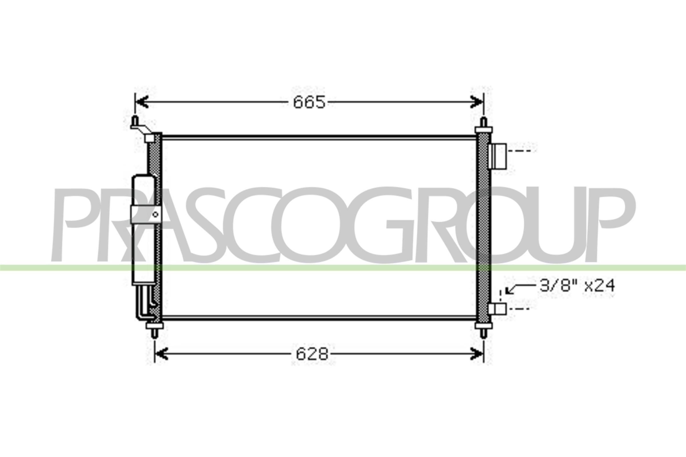 PRASCO Kondensator, klimaanlegg DS011C004 DS011C004 AC kondensator PRASCO NISSAN MAXIMA