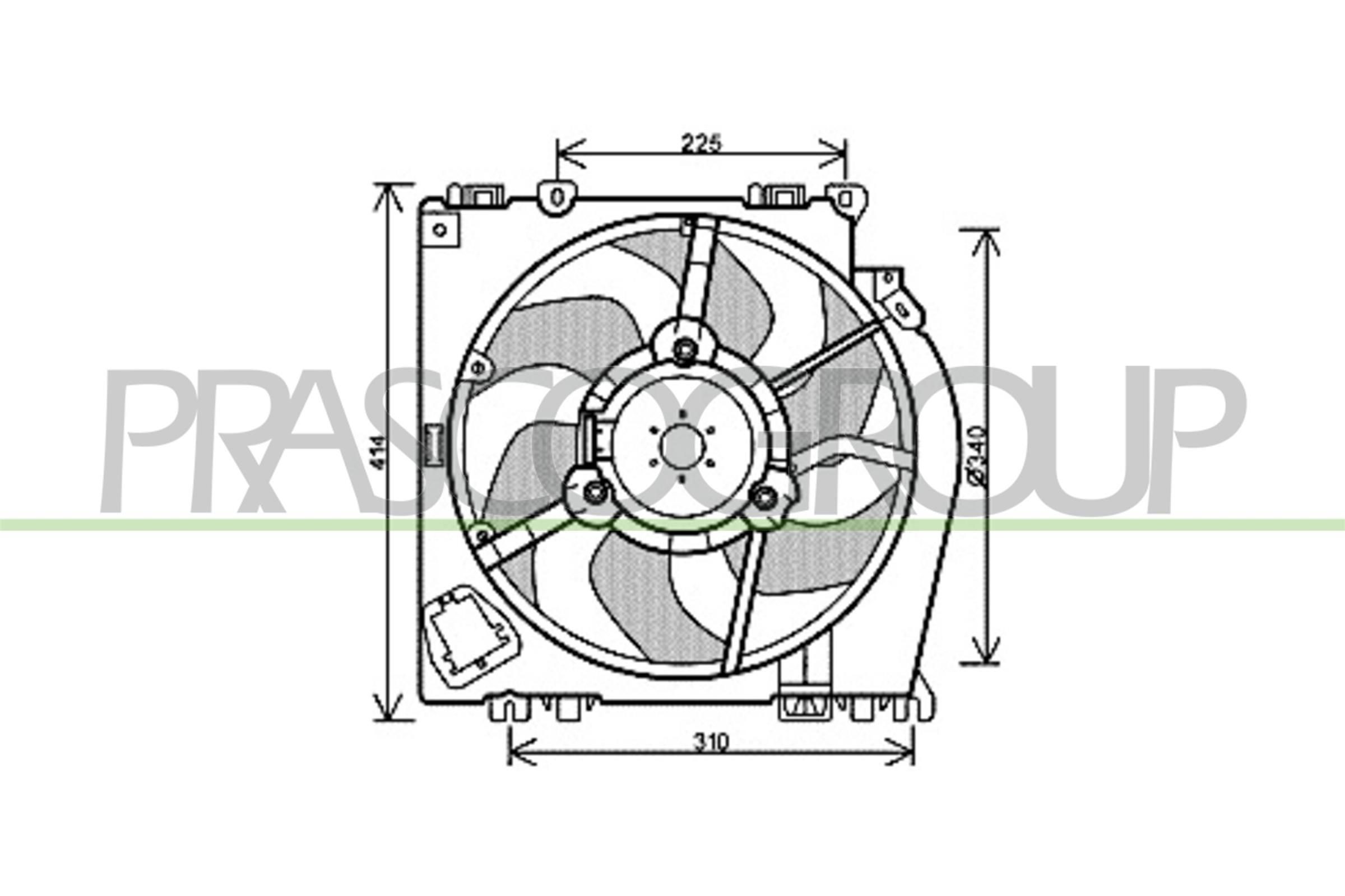PRASCO Ventilátor chladenia motora DS011F001 Ventilátor chladenia PRASCO Nissan JUKE DS011F001