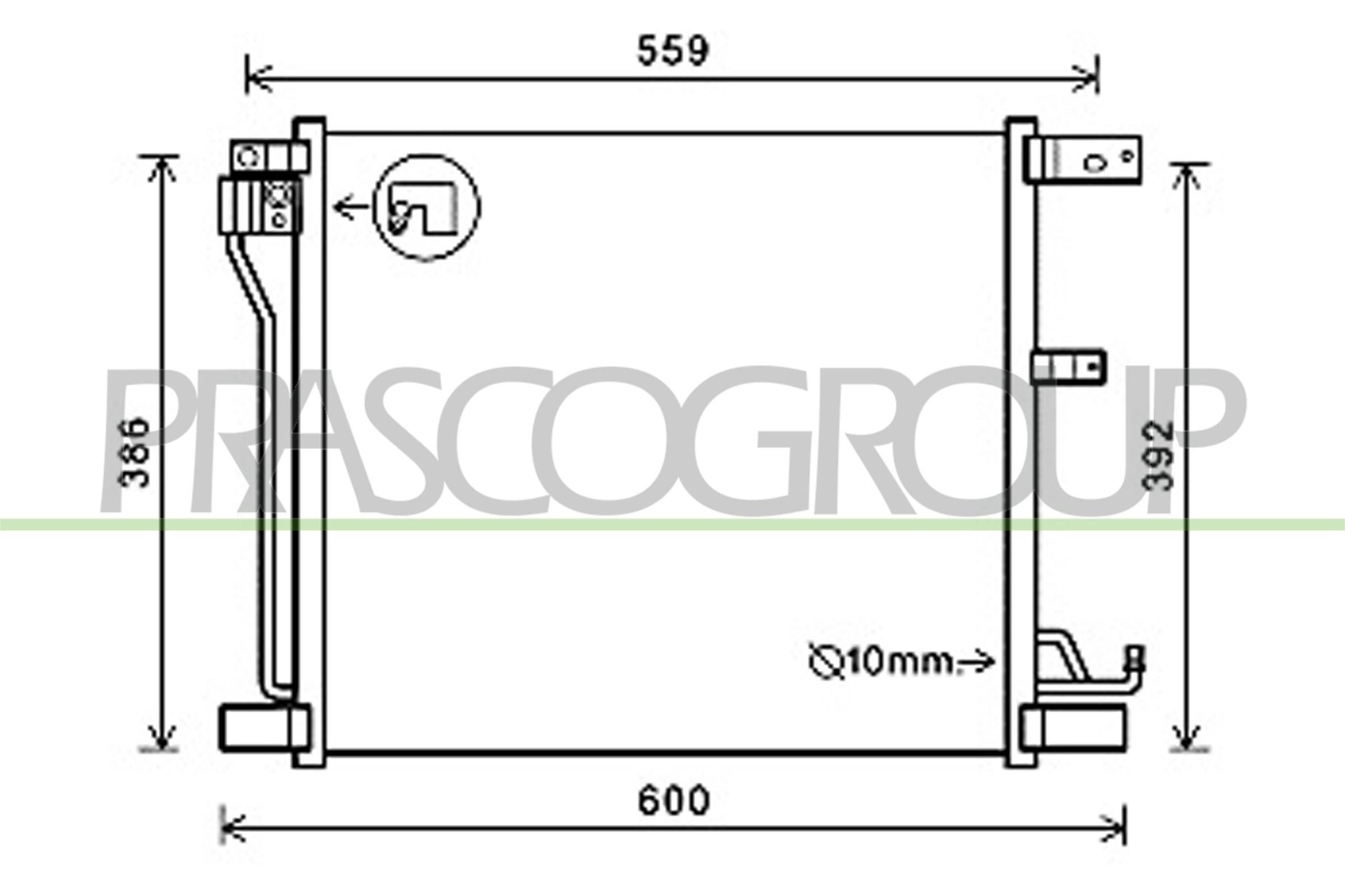 PRASCO Condensor voor airco DS700C001 Nissan ALTIMA Condensor voor AC PRASCO DS700C001
