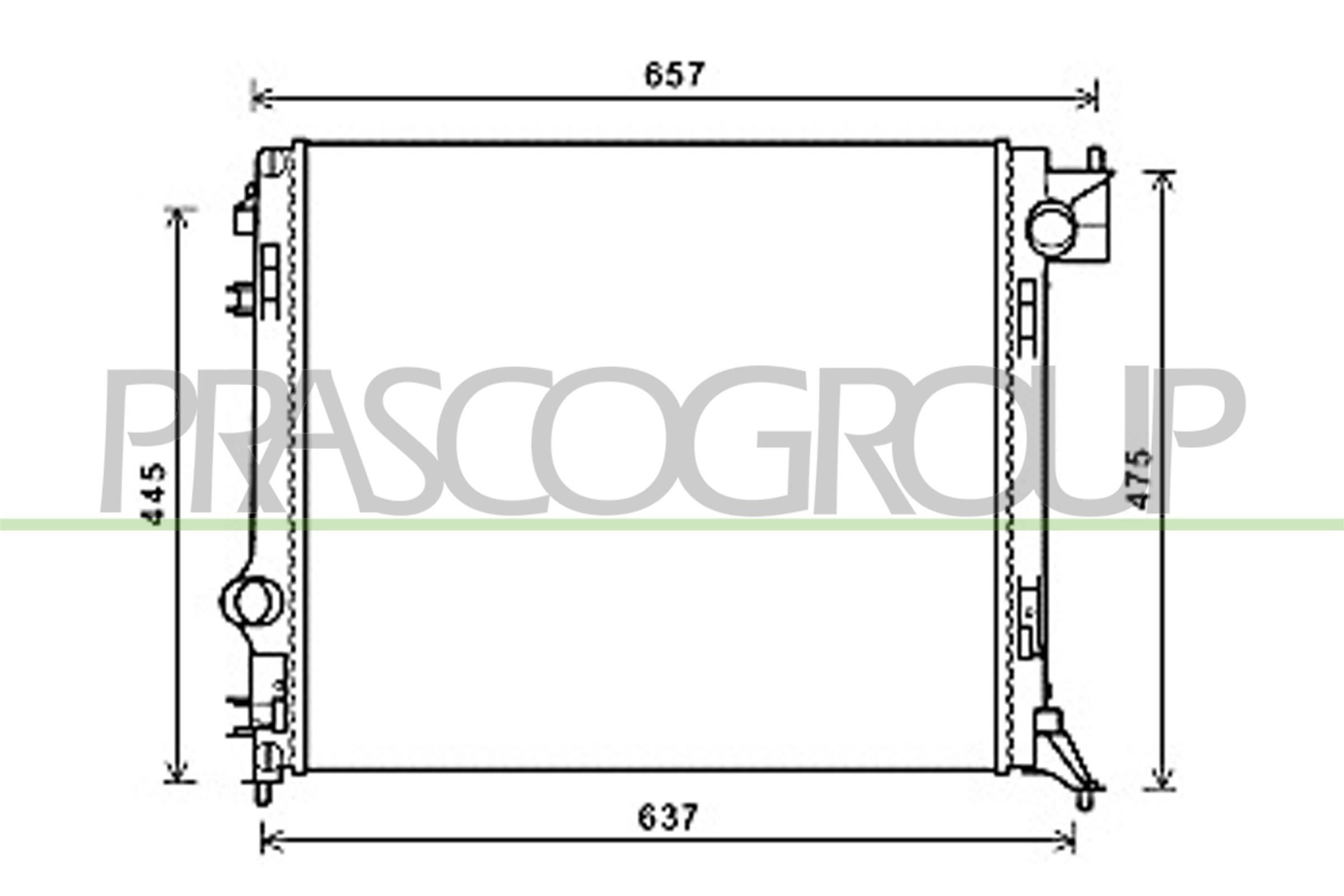 PRASCO Engine radiator DS712R002 PRASCO DS712R002 Nissan X-Trail T32 radiator, engine cooling replacement