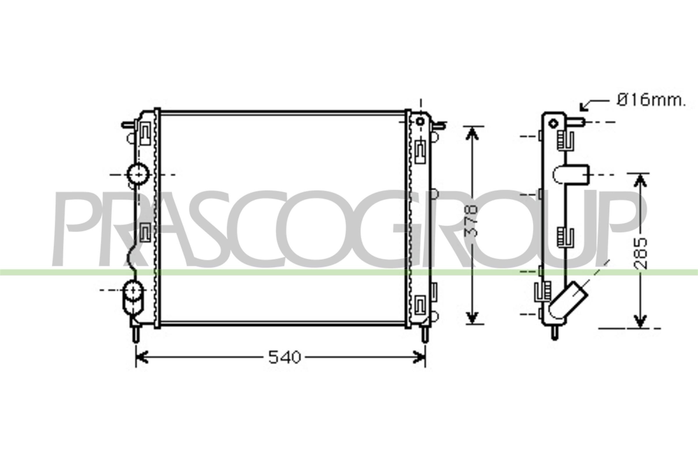 PRASCO Radiateur DS917R005 DS917R005 Radiateur, koelvloeistof NISSAN PRIMASTAR PRASCO