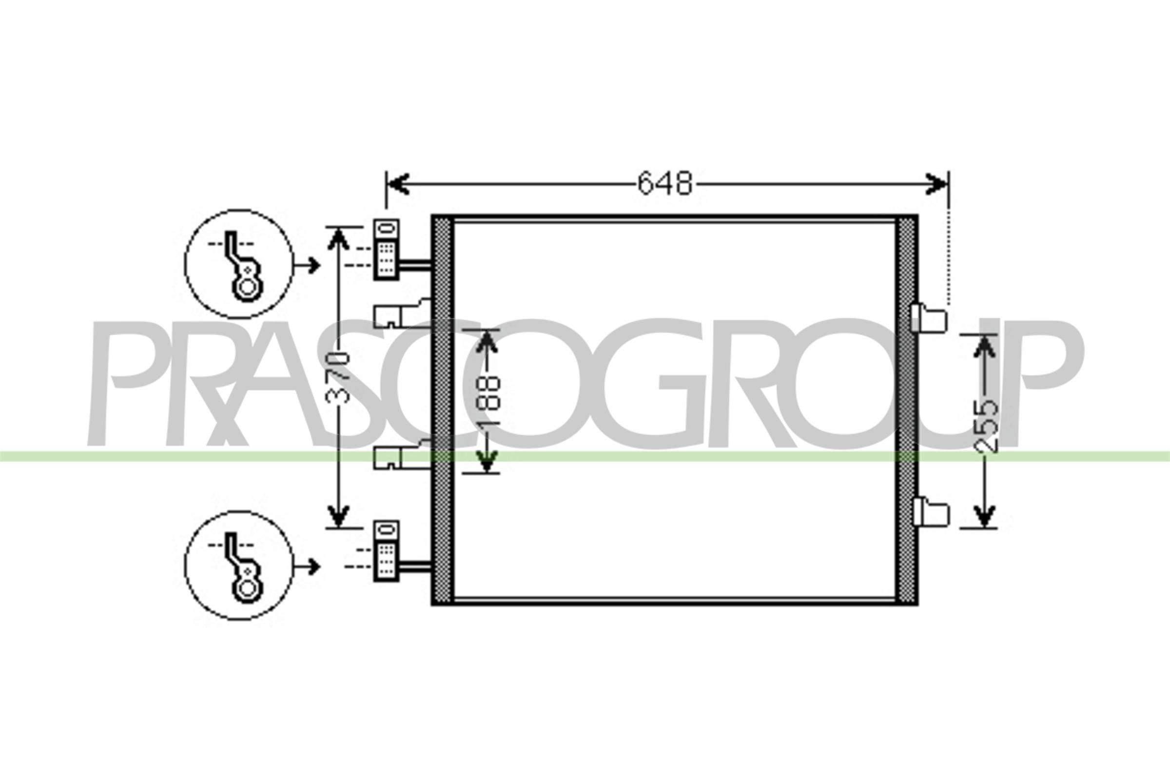 PRASCO Kondensator, klimaanlegg DS952C003 AC kondensator PRASCO MAXIMA DS952C003 billige