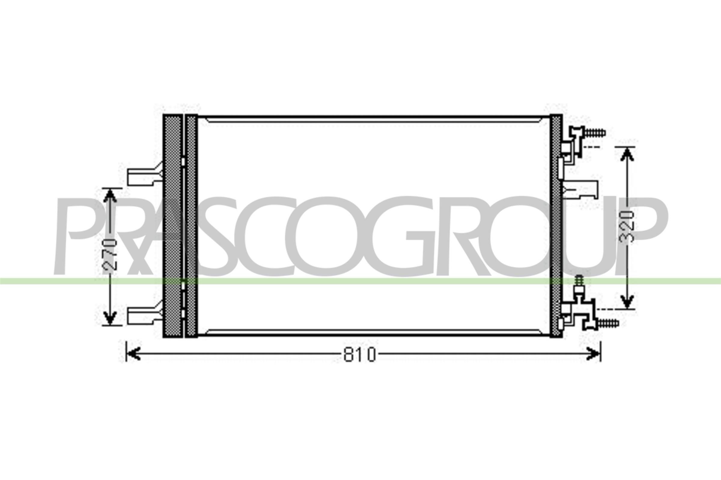 PRASCO Kondensator, klimaanlæg DW040C001 PRASCO DW040C001 Opel Insignia A Country Tourer Aircondition kondensator originale pris