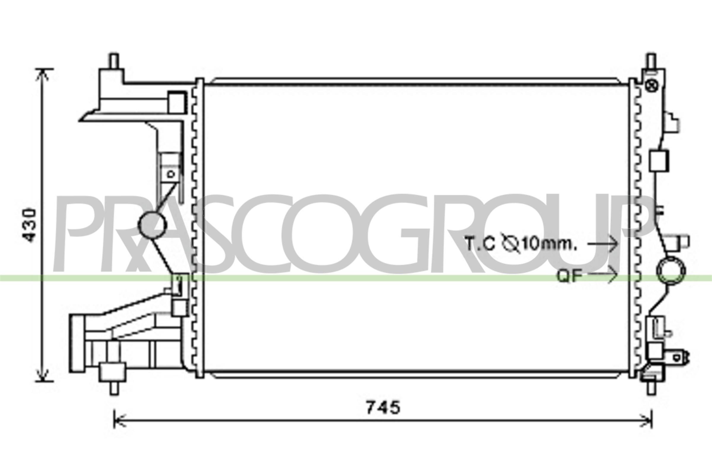 PRASCO Radiator, motorkjøling DW040R002 Radiator motor PRASCO Chevrolet S10 DW040R002