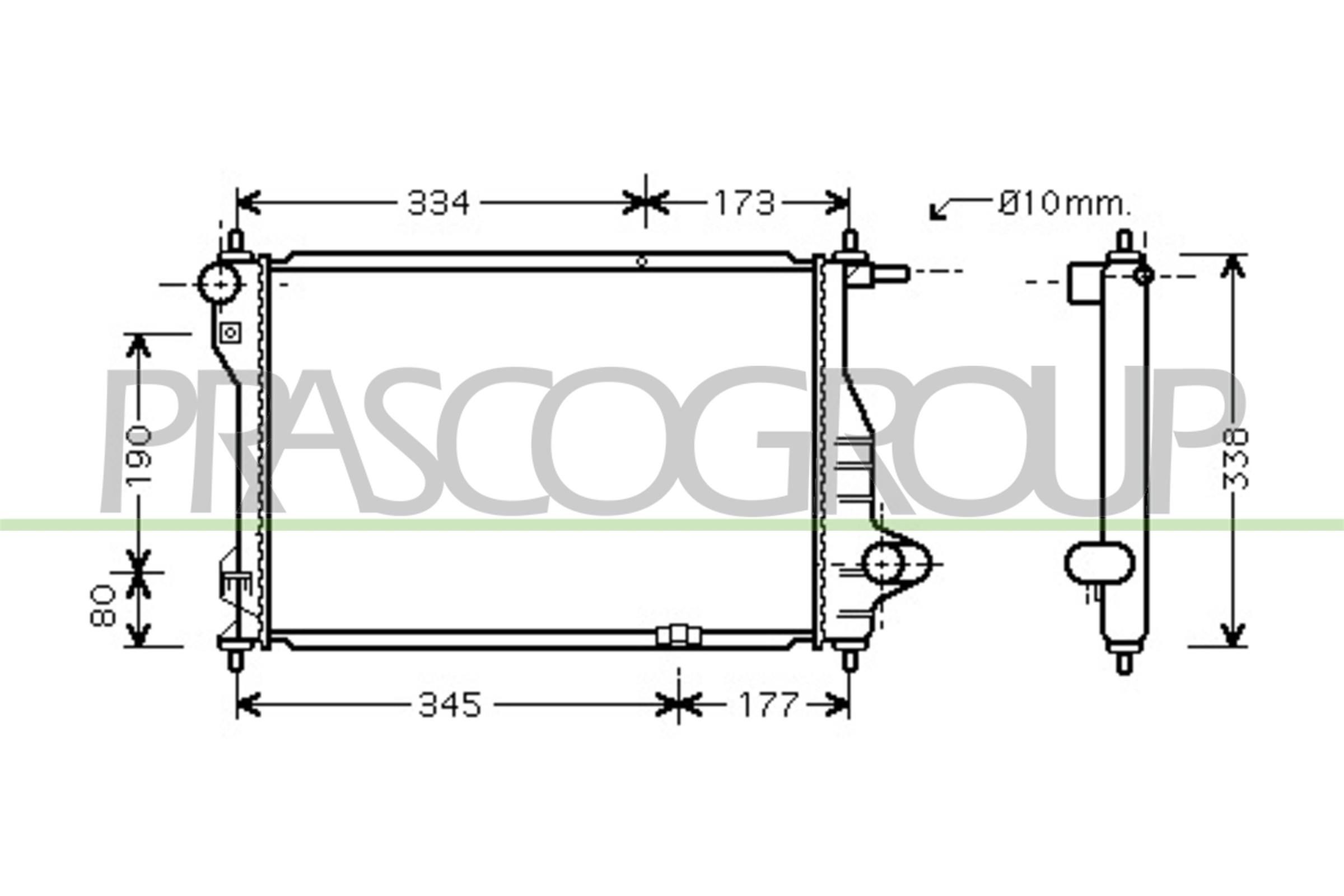 Radiaator, mootorijahutus PRASCO DW324R002 PRASCO DW324R002: Mootori radiaator Daewoo MATIZ 2006