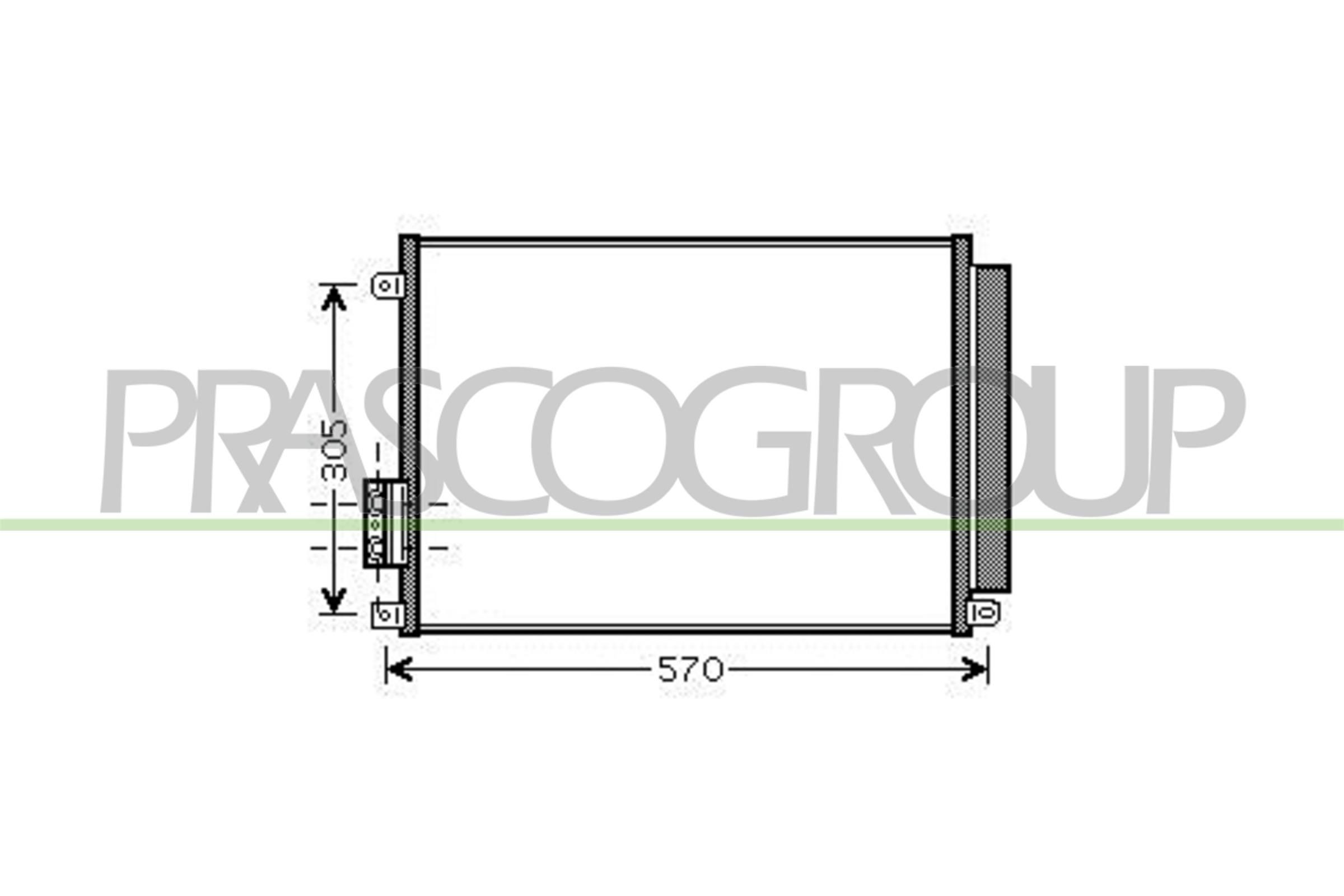 Condensor voor airco PRASCO FD008C003 PRASCO FD008C003: Airco-koeler Fiat PANDA 2002