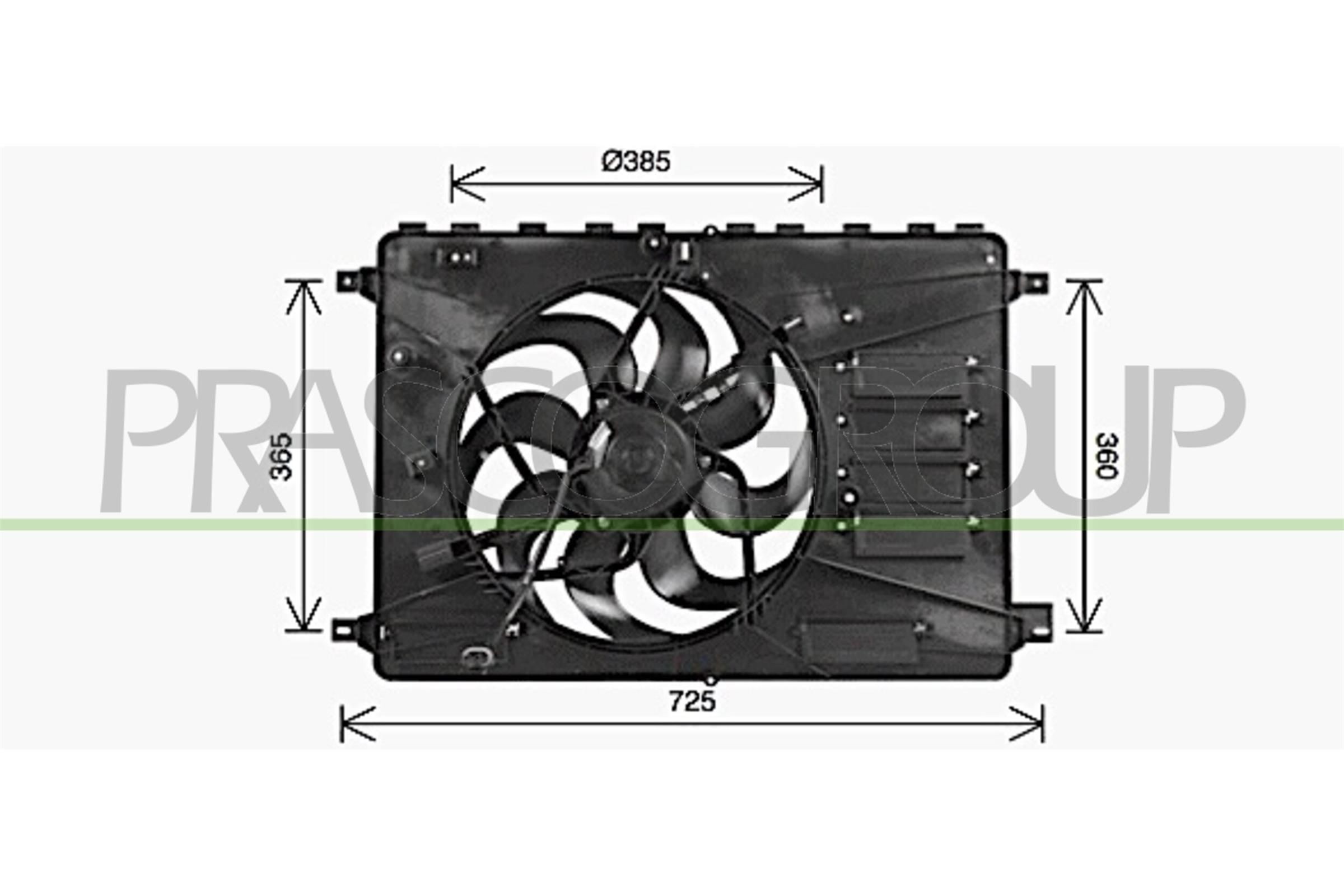Koelventilator PRASCO FD079F001 PRASCO FD079F001 Ventilator Ford S-MAX 2020