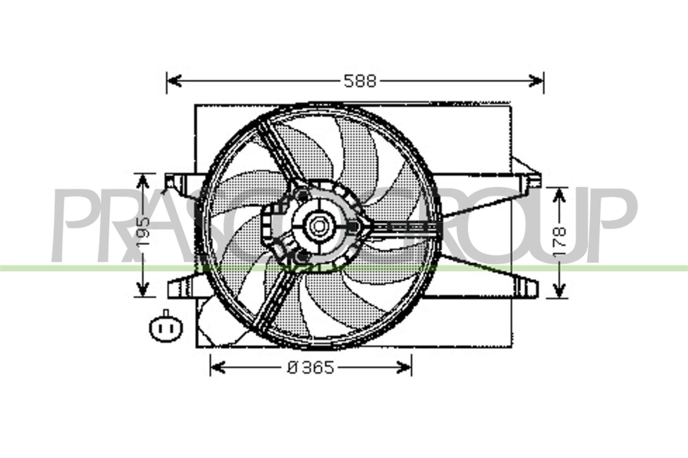PRASCO Kjølevifte FD340F002 FD340F002 Radiator kjølevifte MAZDA 2 PRASCO