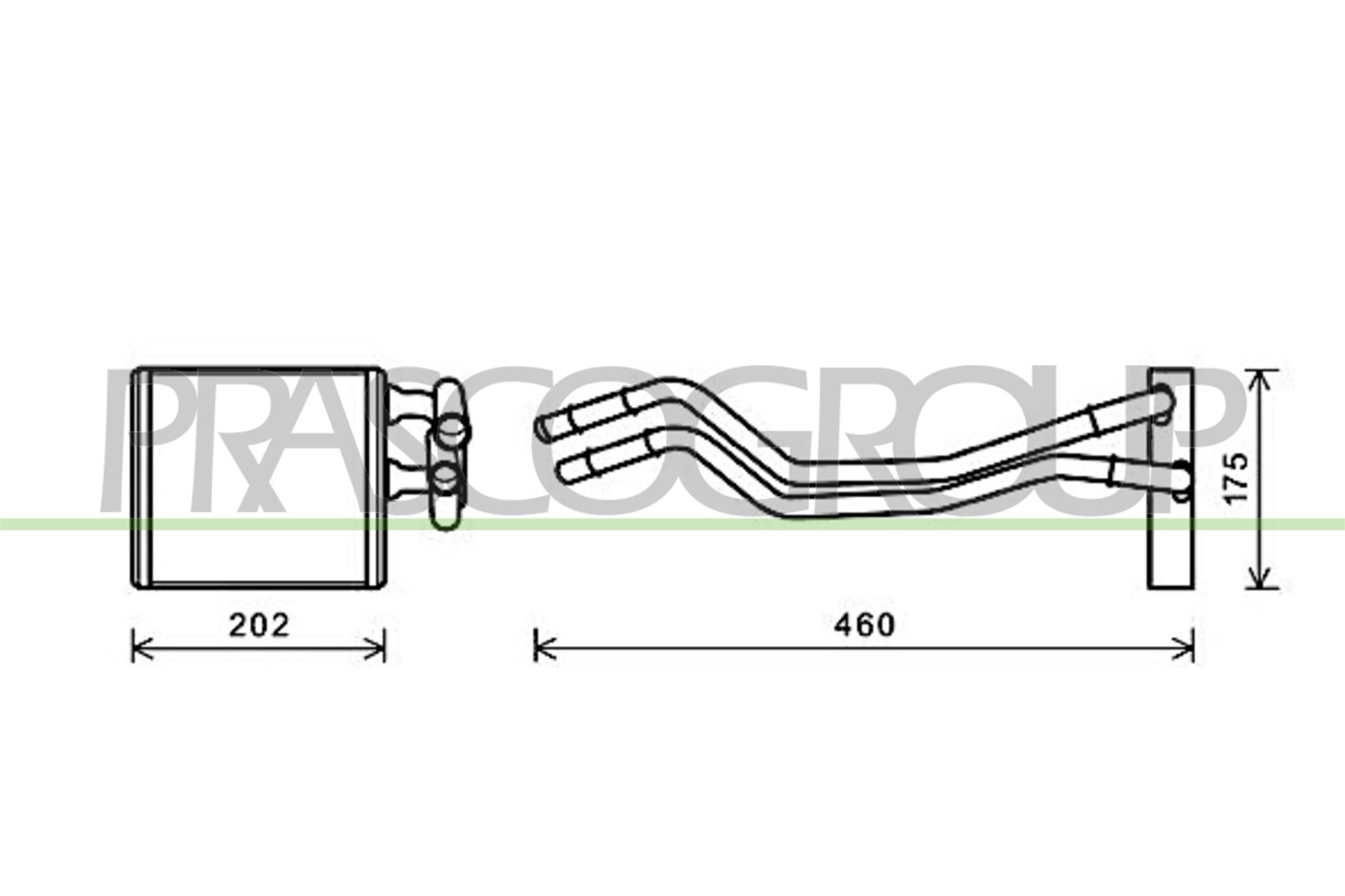 PRASCO Výmenník tepla vnútorného kúrenia FD344H001 Výmenník tepla vnútorného kúrenia PRASCO Ford S-MAX FD344H001
