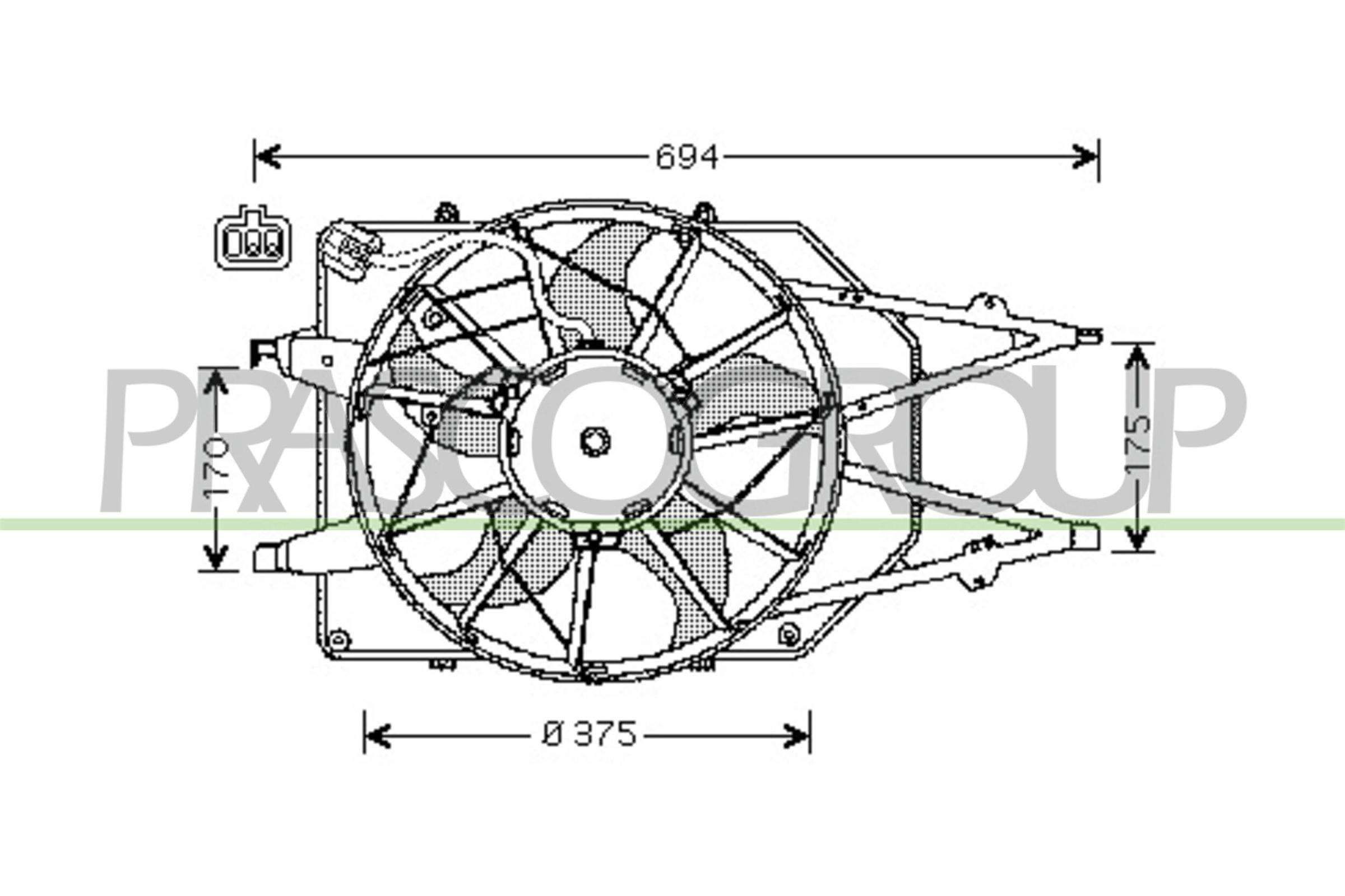 PRASCO Ventola radiatore FD420F003 FD420F003 PRASCO Ventola di raffreddamento FORD prezzo