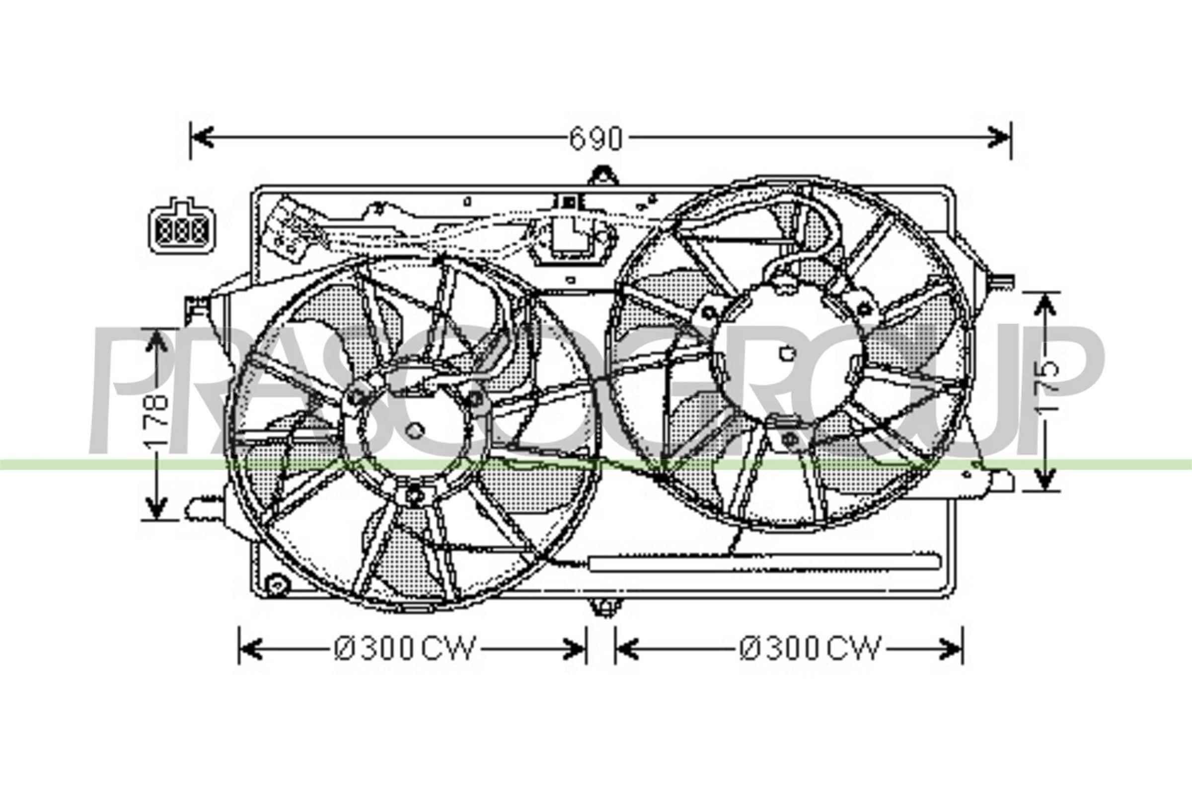 PRASCO Koelventilator FD420F007 FD420F007 Koelvin CHEVROLET CAPTIVA PRASCO