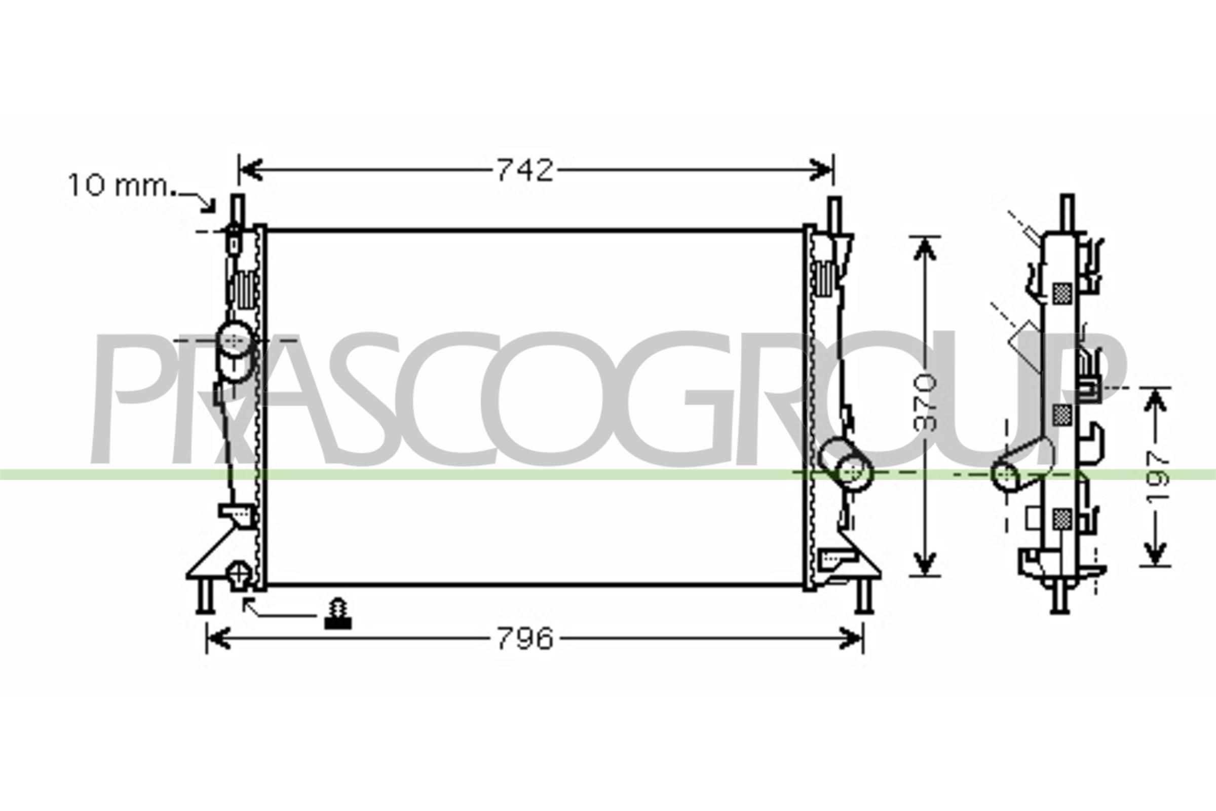 PRASCO Radiators, Motora dzesēšanas sistēma FD424R003 PRASCO FD424R003 Ūdens radiatori Volvo S40 Mk2 lēti