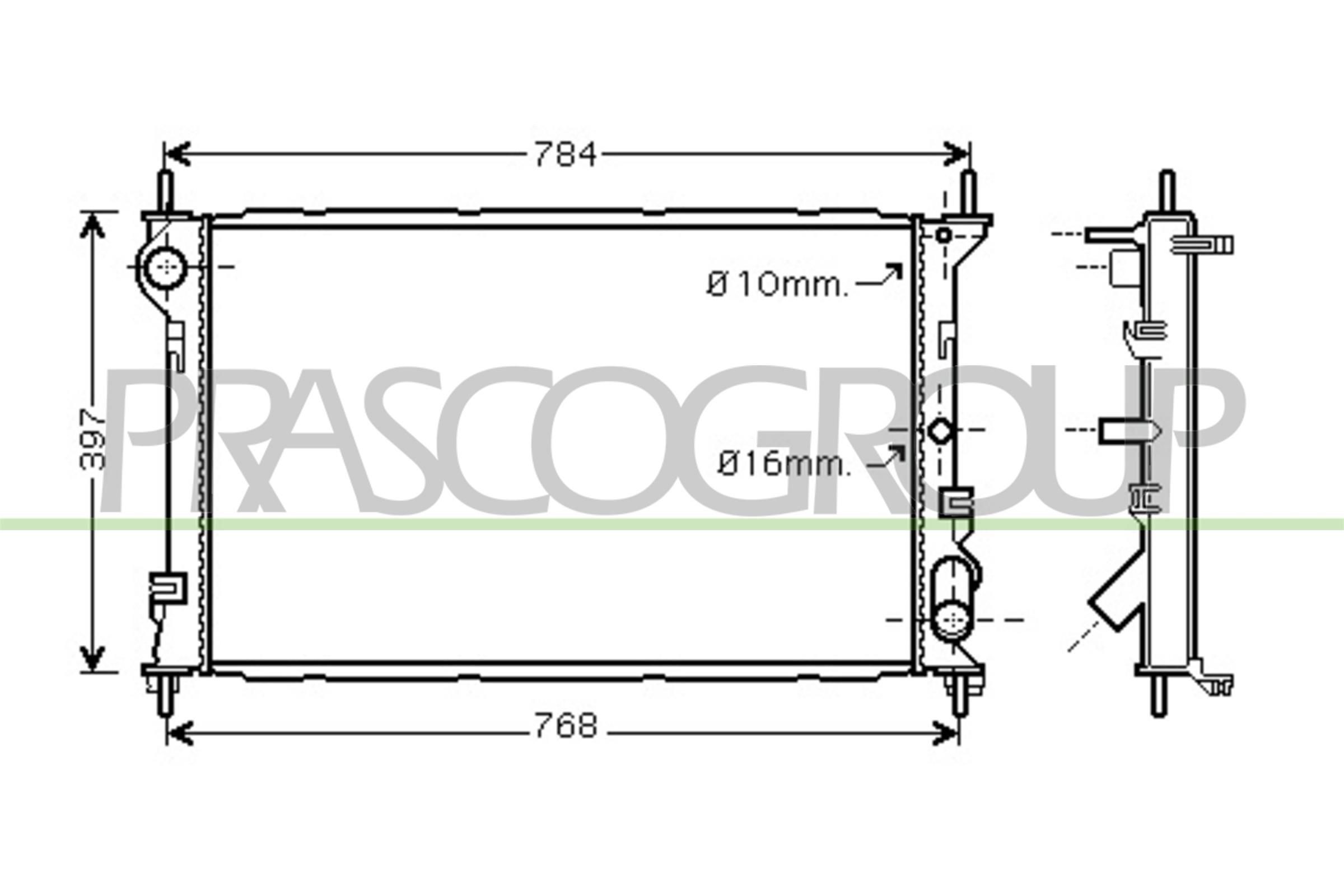 Chladič motora PRASCO FD930R003 PRASCO FD930R003: Chladič motora Ford TOURNEO CONNECT 2025