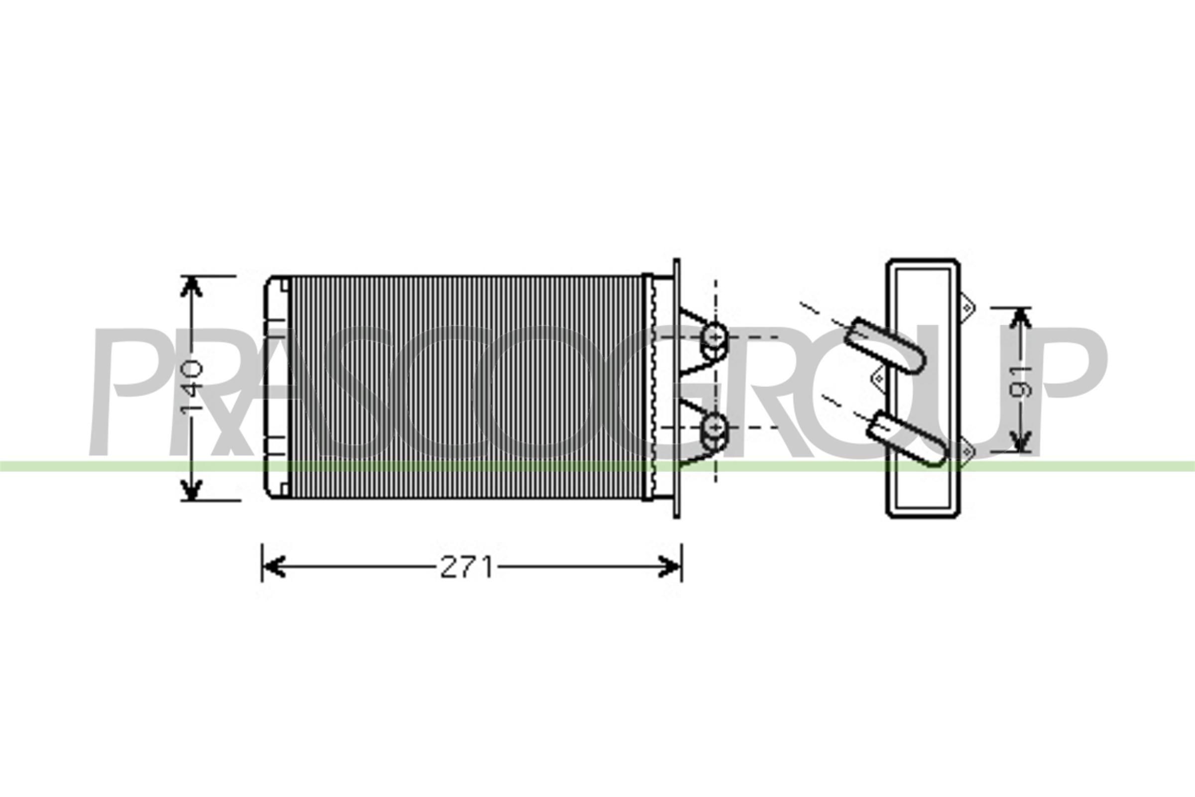 PRASCO Heater matrix FT017H001 FT017H001 PRASCO heater matrix for FIAT 132