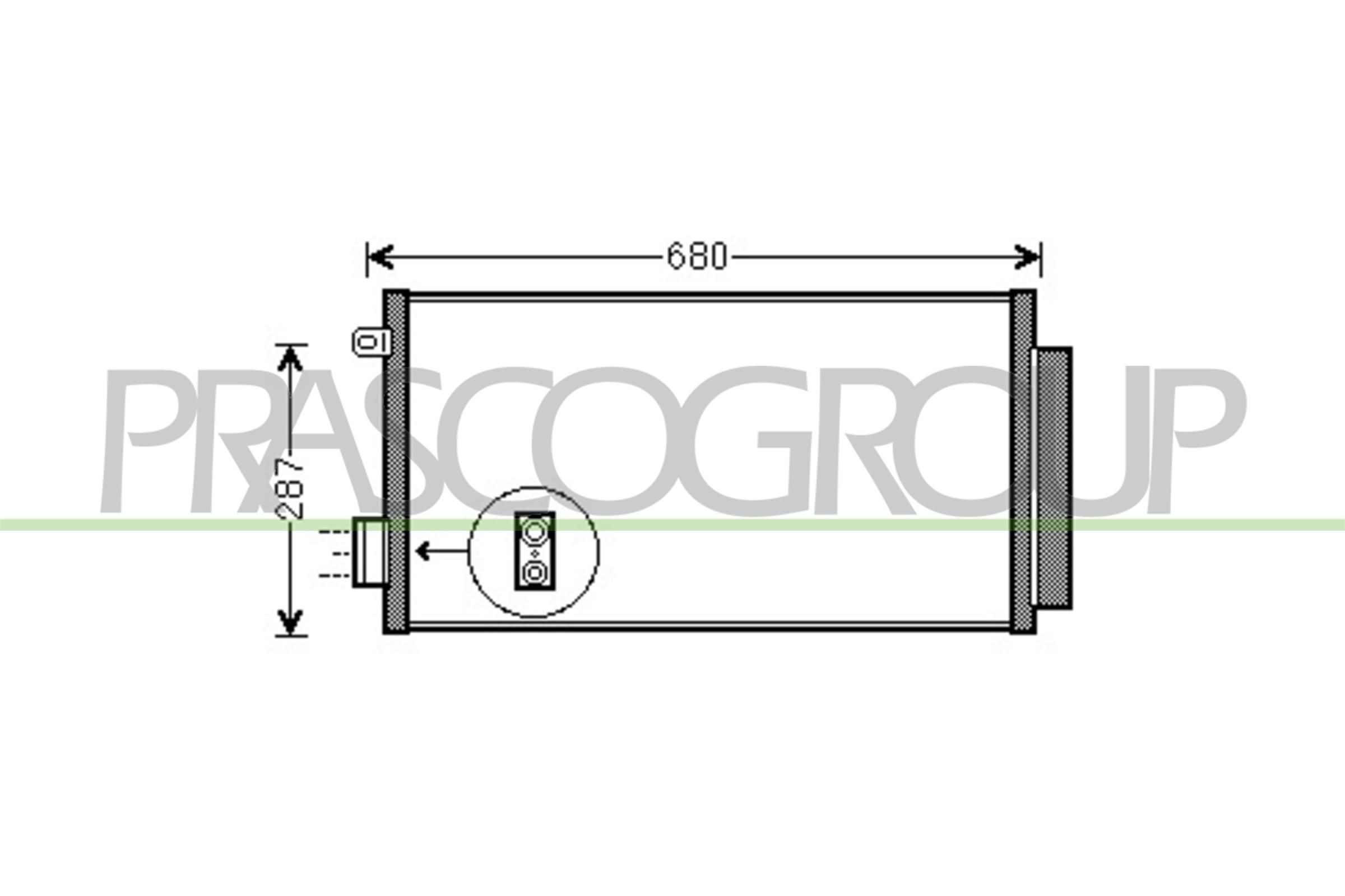 Kondensator, klimaanlegg PRASCO FT040C002 PRASCO FT040C002: Radiator AC Fiat 500 2012