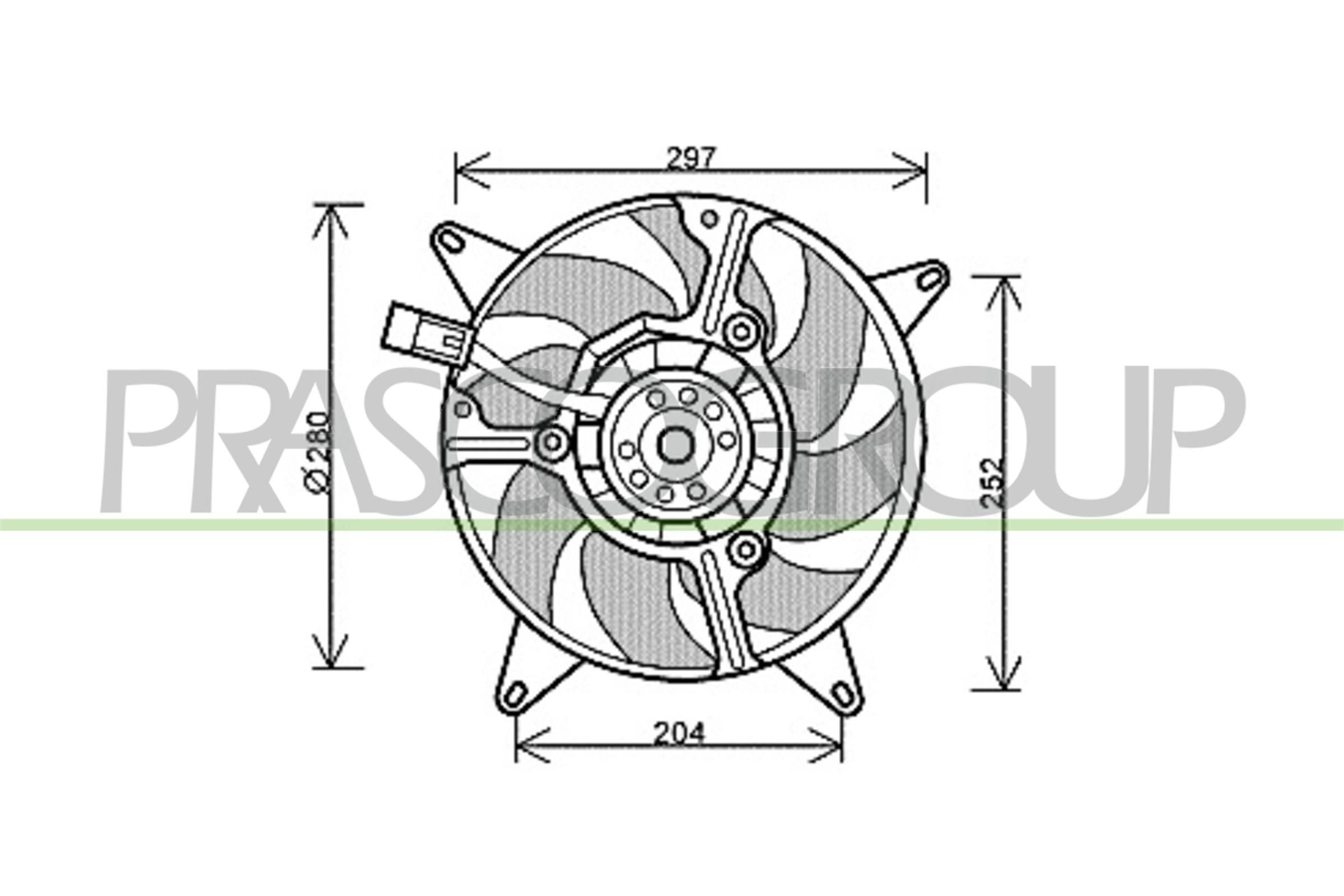 PRASCO Fan, radiator FT121F003 Fiat 141A_ Radiator cooling fan FT121F003 PRASCO